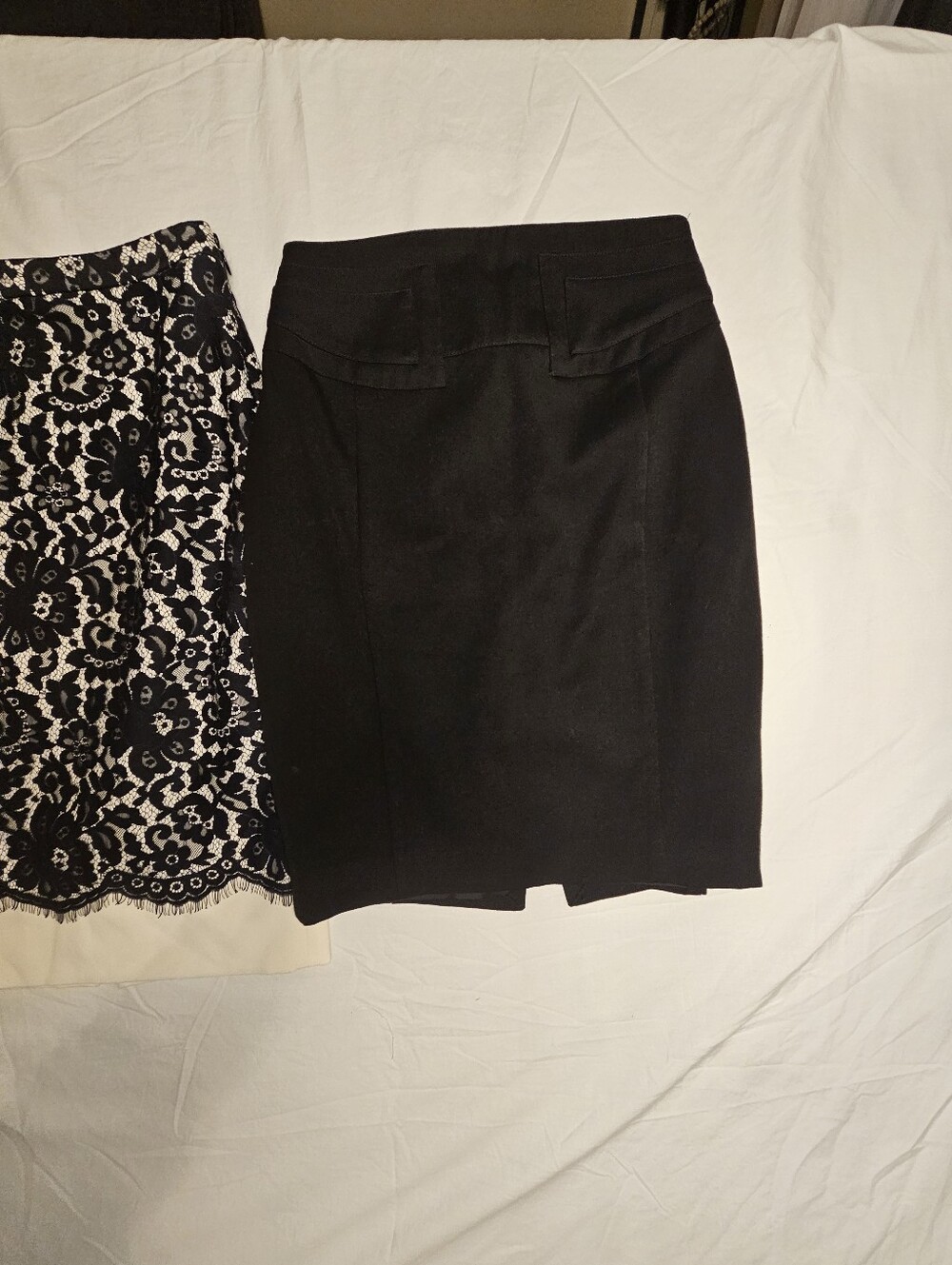 The Limited Scandal Edition Black Lace Overlay Pencil Skirt with Cream Hem - Picture 4 of 7